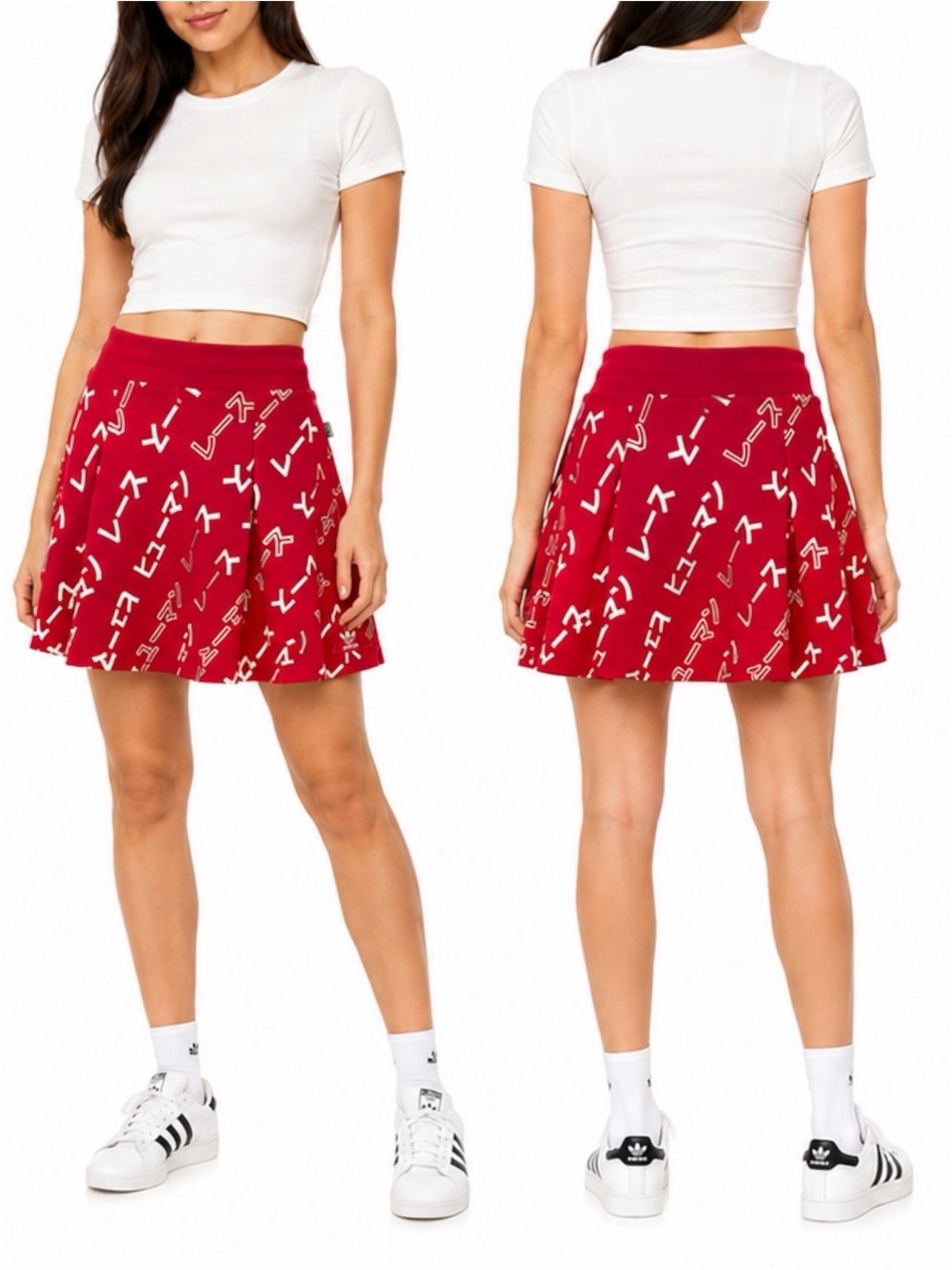 ADIDAS ORIGINALS × PHARRELL WILLIAMS HU POWER SKIRT IN POWRED/WHITE SZ M - BNWT